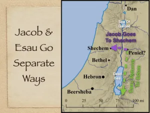 Click to enlarge image. Genesis 33 - Jacob And Esau Go Separate Ways