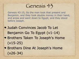 Click to enlarge image. Genesis 43 Outline