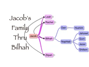 Click to enlarge image. Genesis 46 Genealogy Jacobs Family Thru Bilhah