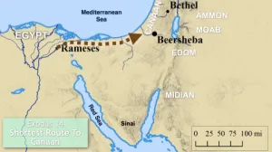 Click to enlarge image. Exodus 14 - Shortest Route To Canaan
