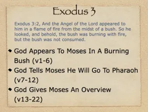 Click to enlarge image. Exodus 3 Outline