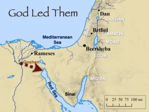 Click to enlarge image. Exodus 13 - God Led Them Out Of Goshen