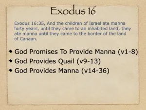 Click to enlarge image. Exodus 16 Outline