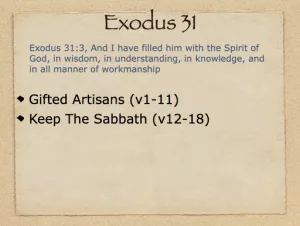 Click to enlarge image. Exodus 31 Outline