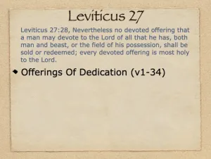 Leviticus 27 Outline