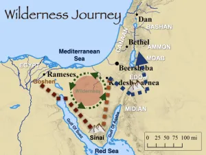 Click to enlarge image. Numbers 33 - Israels Wilderness Journey