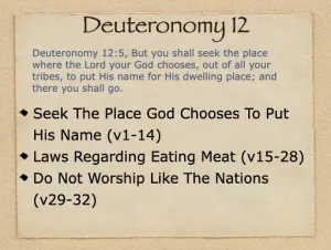 Click to enlarge image. Deuteronomy 12 Outline