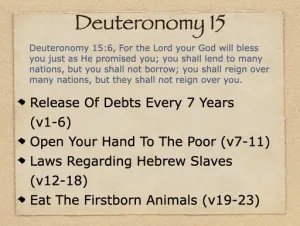 Click to enlarge image. Deuteronomy 15 Outline