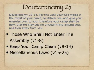 Click to enlarge image. Deuteronomy 23 Outline