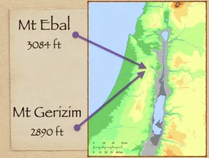Click to enlarge image. Deuteronomy 27 - Mount Ebal And Mount Gerizim