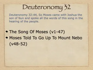Click to enlarge image. Deuteronomy 32 Outline