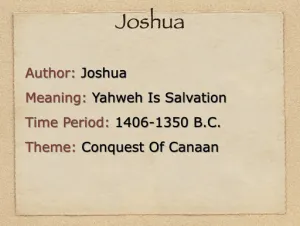 Click to enlarge image. Joshua: Book Introduction