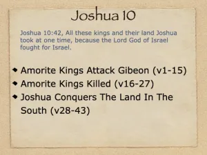 Click to enlarge image. Joshua 10 Outline