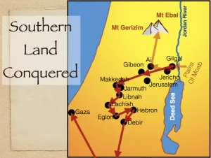 Click to enlarge image. Joshua 10 - Conquest Of Canaan Southern Land
