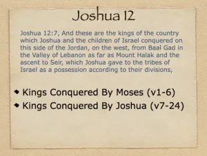 Click to enlarge image. Joshua 12 Outline