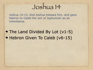 Click to enlarge image. Joshua 14 Outline
