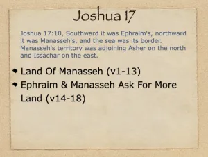 Click to enlarge image. Joshua 17 Outline