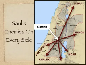 Click to enlarge image. 1 Samuel 14 - Sauls Enemies On Every Side