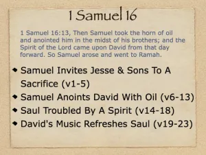 Click to enlarge image. 1 Samuel 16 Outline