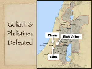 Click to enlarge image. 1 Samuel 17 - Goliath And Philistines Defeated