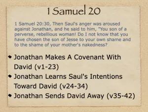 Click to enlarge image. 1 Samuel 20 Outline
