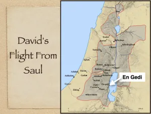 Click to enlarge image. 1 Samuel 24 - Davids Flight From Saul