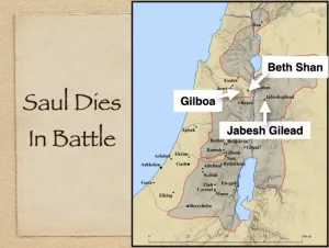 Click to enlarge image. 1 Samuel 31 - Saul Dies In Battle
