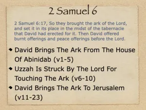 Click to enlarge image. 2 Samuel 6 Outline