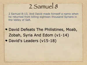 Click to enlarge image. 2 Samuel 8 Outline