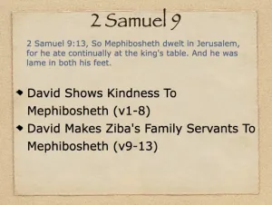 Click to enlarge image. 2 Samuel 9 Outline