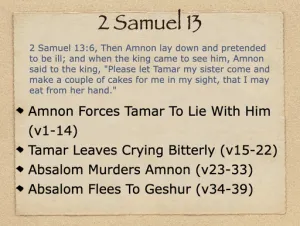 Click to enlarge image. 2 Samuel 13 Outline
