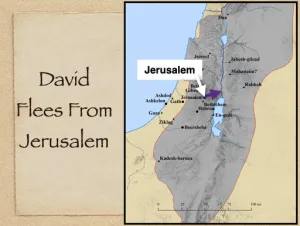 Click to enlarge image. 2 Samuel 15 - David Flees From Jerusalem