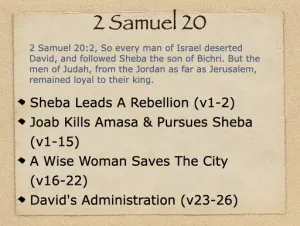 Click to enlarge image. 2 Samuel 20 Outline