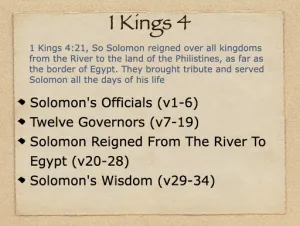 1 Kings 4 Outline