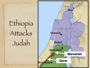 Click to enlarge image. 2 Chronicles 14 - Ethiopia Attacks Judah