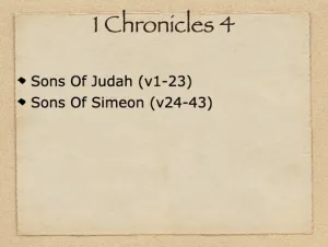 1 Chronicles 4 Outline