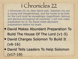 1 Chronicles 22 Outline