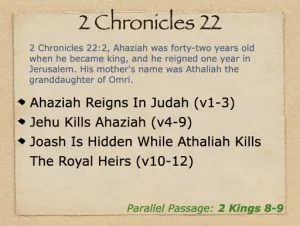 Click to enlarge image. 2 Chronicles 22 Outline