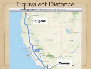 Ezra 2 - Equivalent Distance To Jerusalem