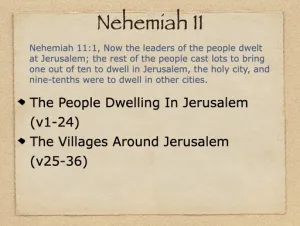 Click to enlarge image. Nehemiah 11 Outline